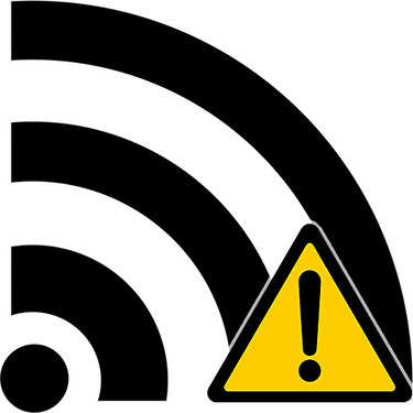 インターネットなしで表示されるWiFiのマークは三角印にビックリマークのもの